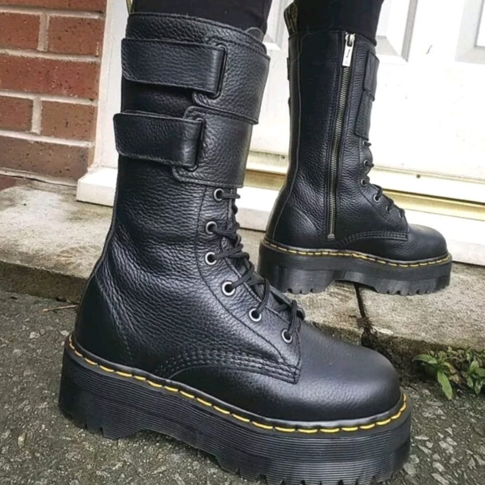 BRAND NEW Rare Dr. Martens JAGGER 10 Eye Tall Combat Platform Boots Velcro Doc - Picture 6 of 16